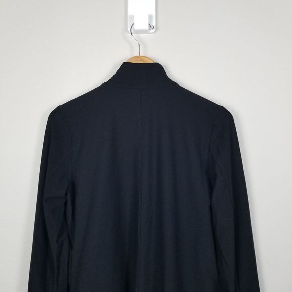 Eileen Fisher Black Viscose Blend Ponte Jersey Minimalist Longline Cardigan Sz M - Picture 11 of 14